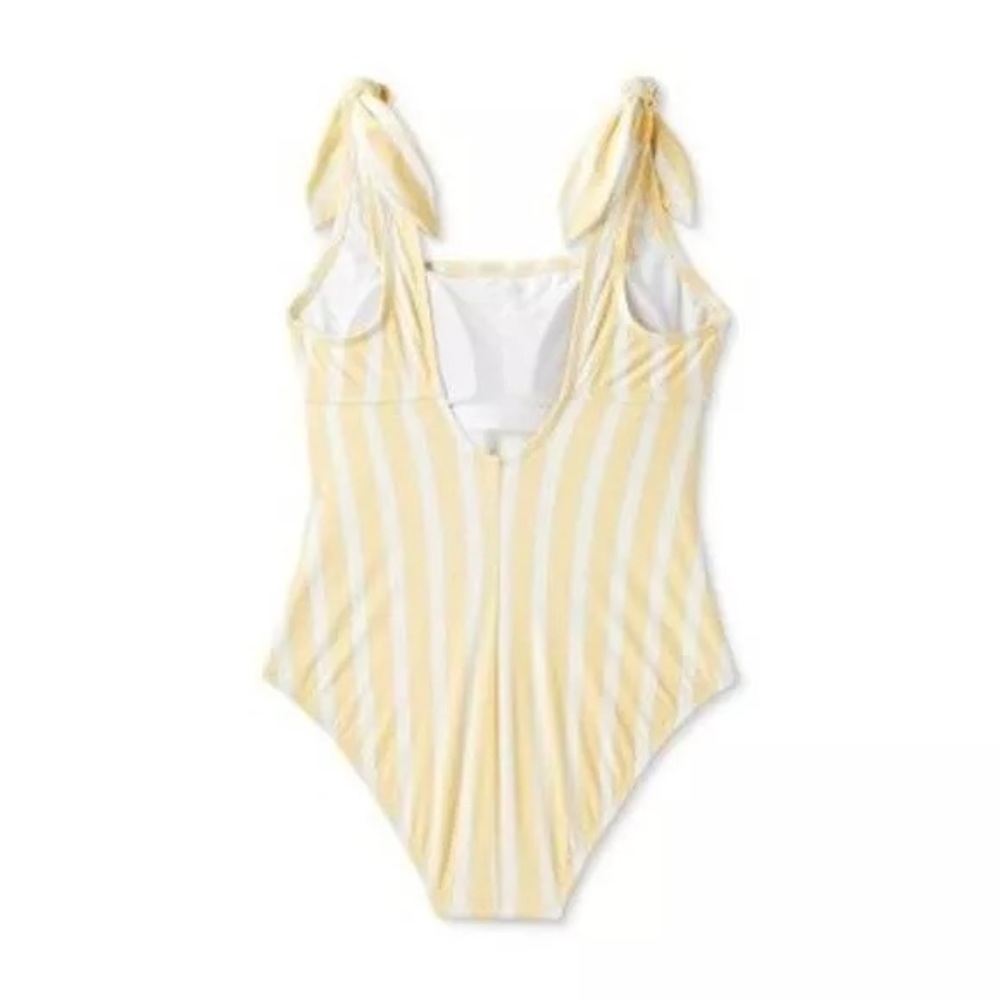 Kona Sol Women's Striped Yellow One Piece Swimsuit - Size M (8-10) - Picture 4 of 7